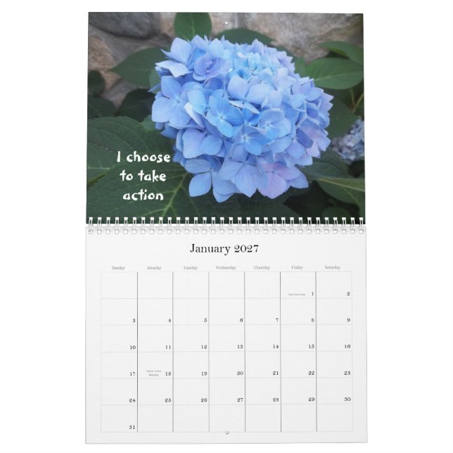Calendrier de 2012 fleurs (Jan 2027)