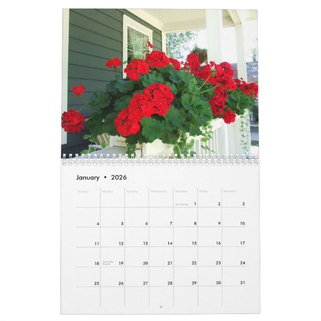 Calendrier de 2012 fleurs (Jan 2026)