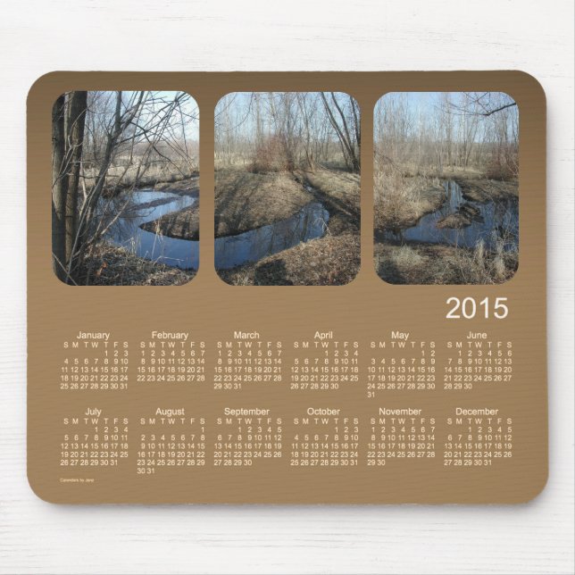 Calendrier de 2015 paysages par le tapis de souris (Devant)