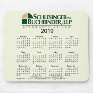Calendrier de 2019 coutumes par le tapis de souris