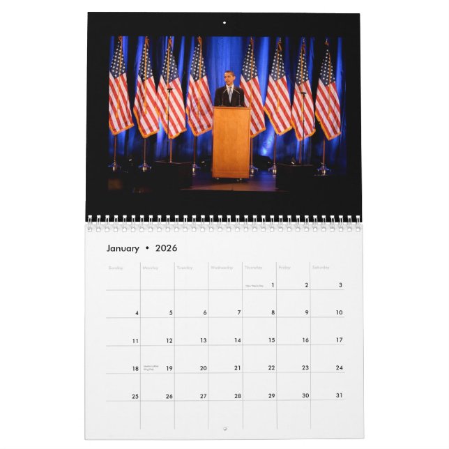 Calendrier de Barack Obama et de famille 2009 (Jan 2026)