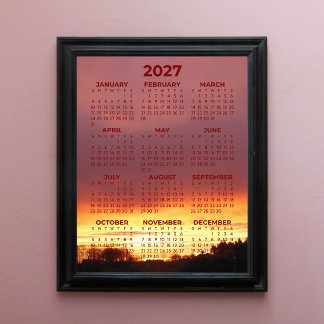 Calendrier de base 2027 vue annuelle avec photo