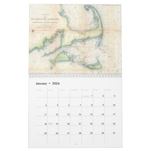 Calendrier de Cape Cod Cartographs (Jan 2026)