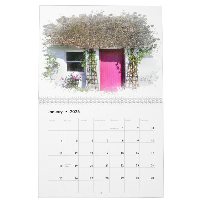 Calendrier de charme de l'Irlande (Jan 2026)