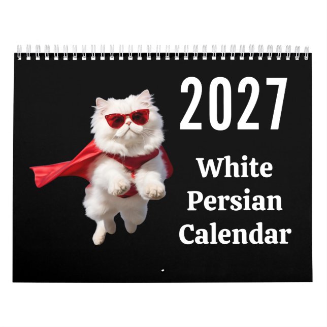 Calendrier de chat persan blanc 2027 (Protection)