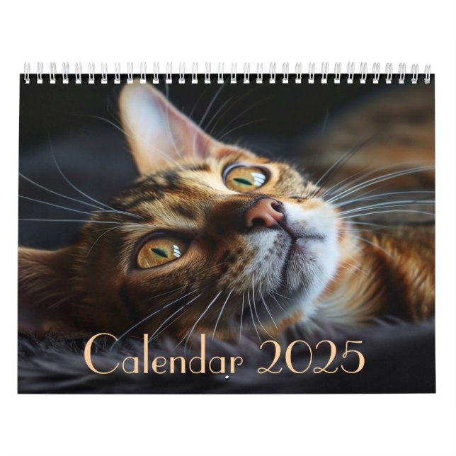 Calendrier de chat personnalisable 2025 avec notes (Protection)