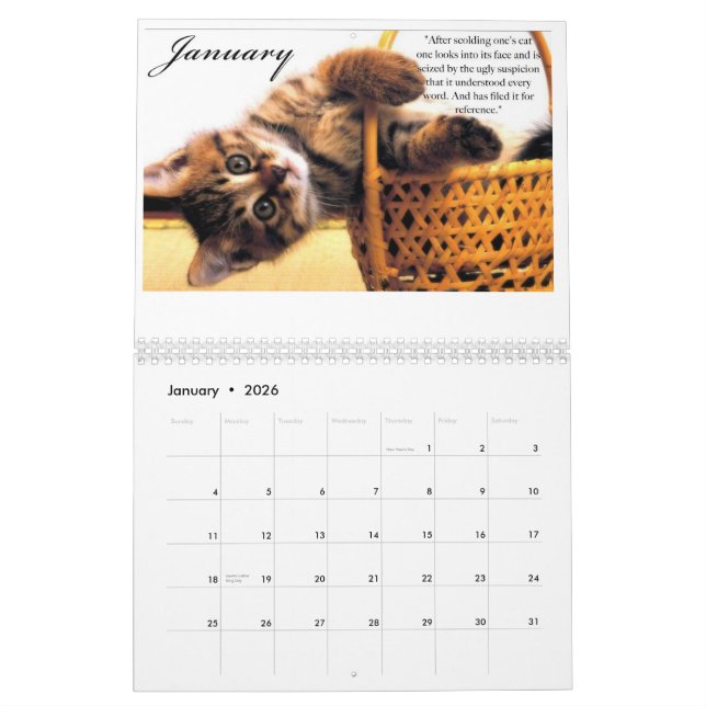Calendrier de chatons et de citations 2009 (Jan 2026)