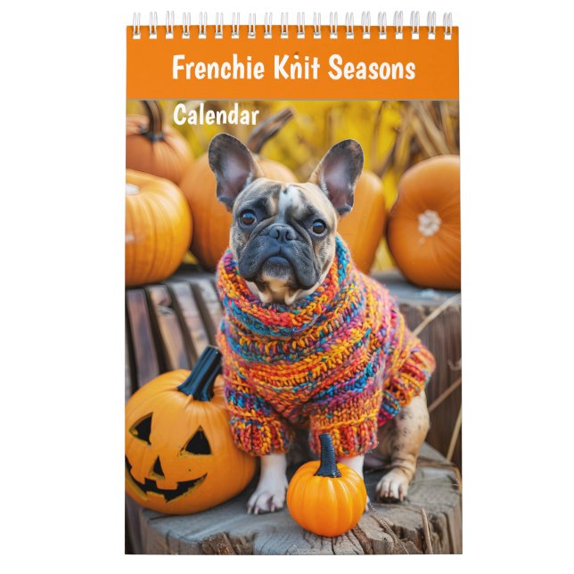 Calendrier de chien saisons tricot Frenchie - Conf (Protection)