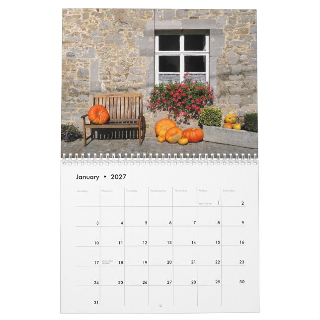 Calendrier de citrouilles (Jan 2027)