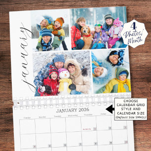 Calendrier de collage photo simple 4 par mois en é