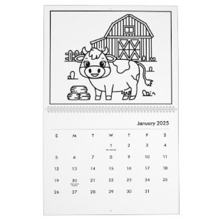 Calendrier de coloration Barnyard pour les enfants
