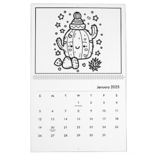 Calendrier de coloration pour enfants mignons