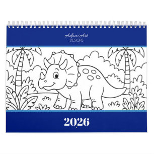 Calendrier de coloriage Dino pour enfants