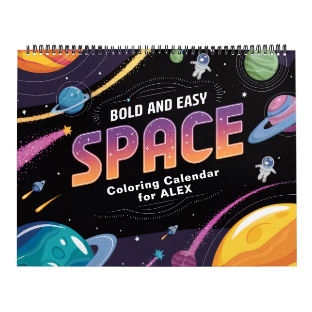 Calendrier de coloriage facile de l'espace (Protection)