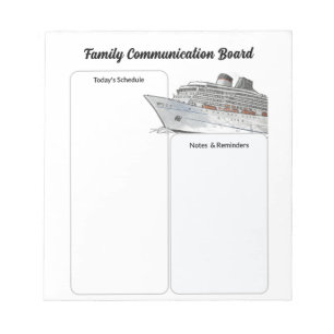 Calendrier de communication de croisière bloc-note