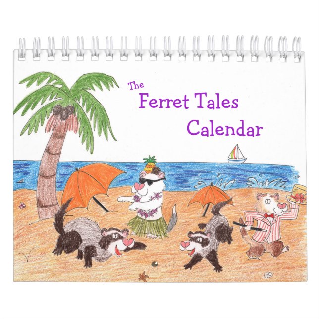 Calendrier de contes de furet : Furets illustrés (Protection)