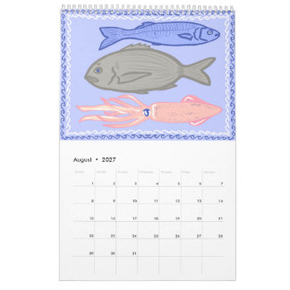 Calendrier de cuisine Scènes et motifs d'été grecs