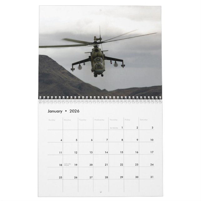 Calendrier de derrière de canonnière (Jan 2026)