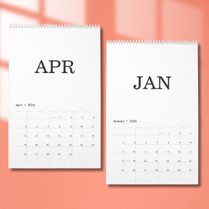 Calendrier de design de luxe simple