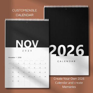 Calendrier de design moderne minimaliste et propre