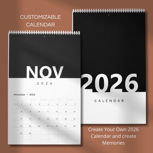 Calendrier de design moderne minimaliste et propre (Créateur téléchargé)