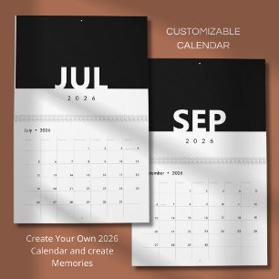 Calendrier de design moderne minimaliste et propre