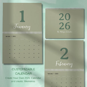Calendrier de design moderne minimaliste propre