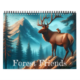 Calendrier de deux pages des amis de la forêt