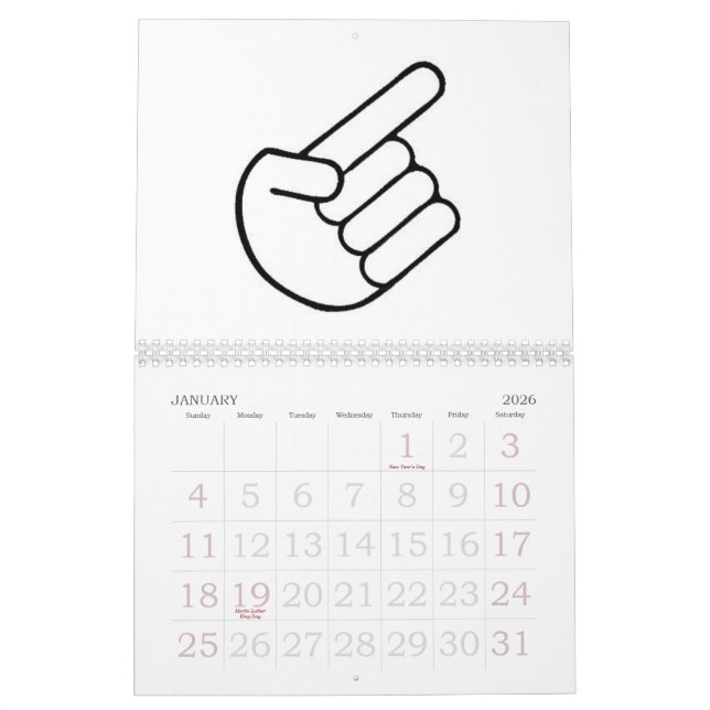 CALENDRIER DE DIAGRAMME DE PLAISIR (Jan 2026)