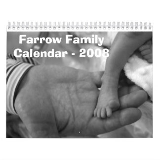 Calendrier de famille de cochonnée - 2008