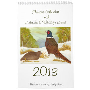 Calendrier de Fineart avec des scènes d'animaux et