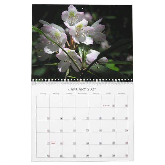 Calendrier de fleur (Jan 2027)
