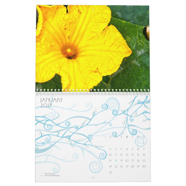 Calendrier de fleur de la Jamaïque (Jan 2027)
