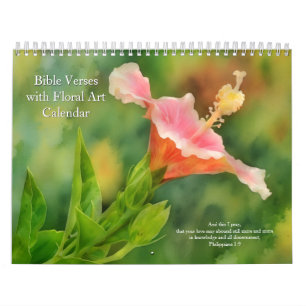 Calendrier de foi avec versets bibliques et art fl