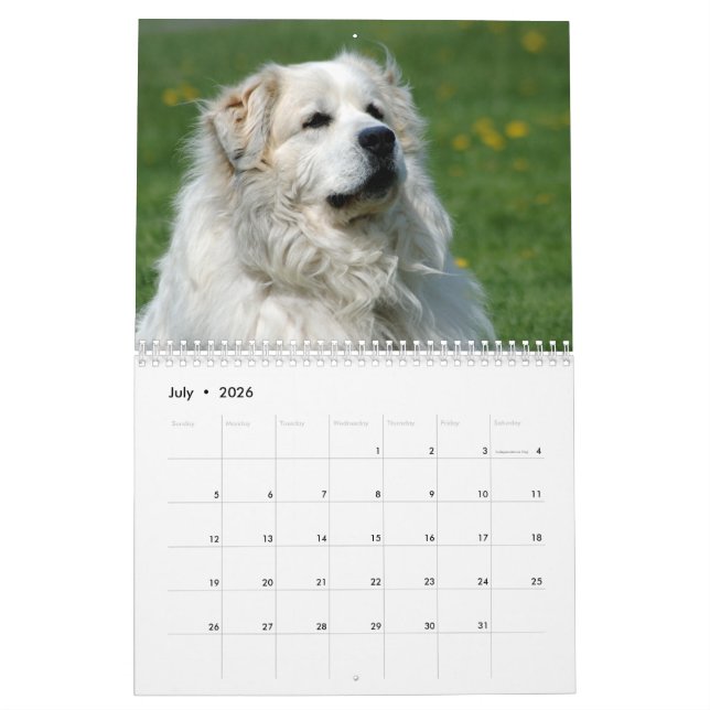 Calendrier de Grands Pyrénées (Jul 2026)