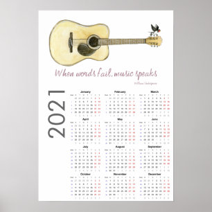 Calendrier de guitare Poster 2021