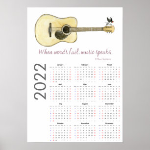 Calendrier de guitare Poster 2022