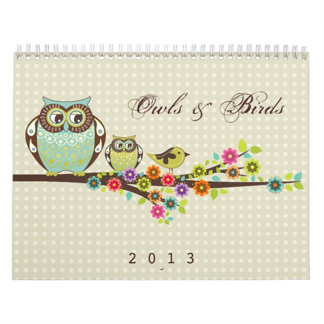 Calendrier de hiboux et d'oiseaux (Protection)