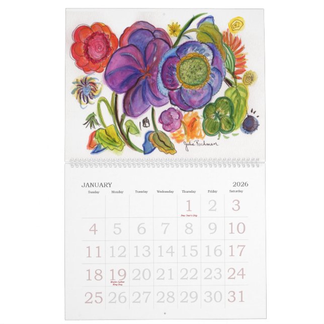 Calendrier de jardins d'agrément (Jan 2026)