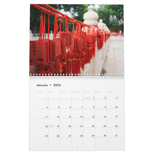 Calendrier de la Chine (Jan 2026)