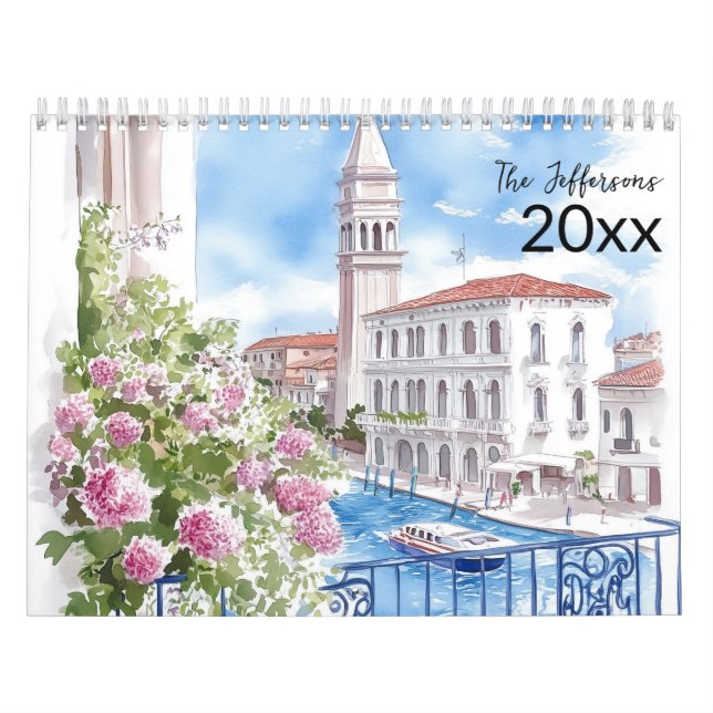 Calendrier de la famille de l'aquarelle de paysage (Protection)