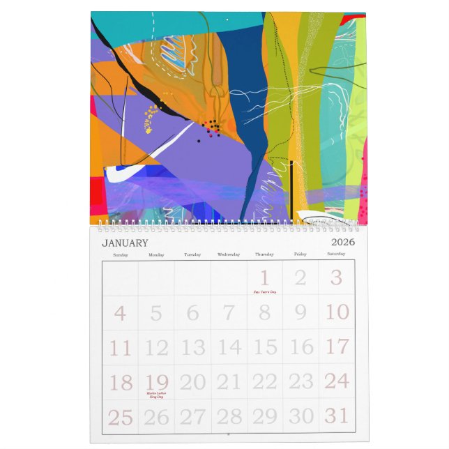 Calendrier de la nature Abstraite (Jan 2026)