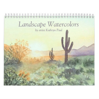 Calendrier de la peinture de paysage aquarelle