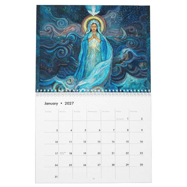 Calendrier de la Sainte Mère Marie d'images cathol (Jan 2027)
