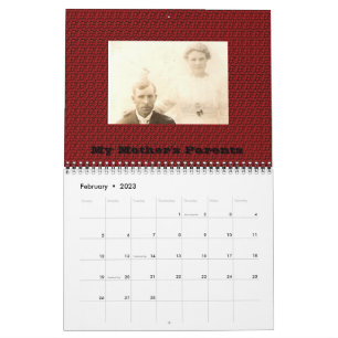 Calendrier de l'arbre généalogique de la famille d