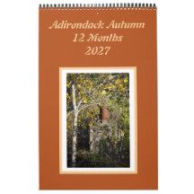 Calendrier de l'automne Adirondack sur 12 mois