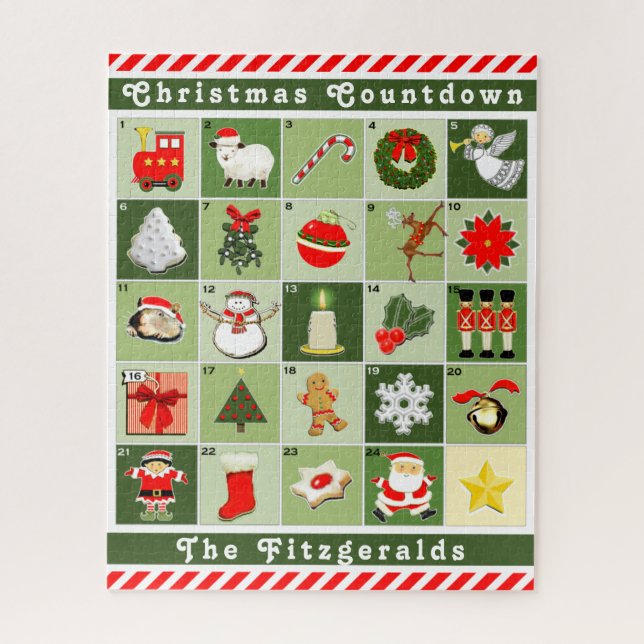 Calendrier de l'Avent personnalisé Jigsaw Puzzle (Vertical)
