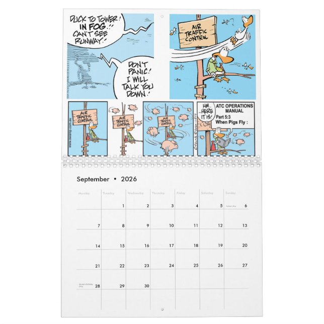 Calendrier de l'aviation de dessin pilote (Sep 2026)