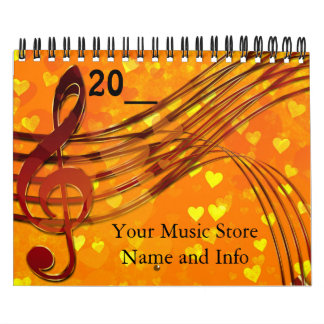 Calendrier de l'entreprise du magasin de musique
