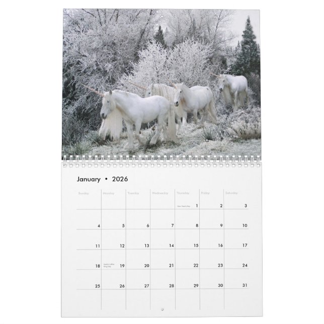 Calendrier de licorne (Jan 2026)